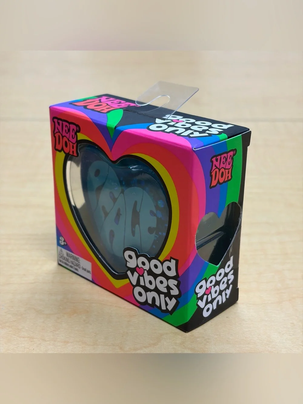 NeeDoh Good Vibes Only Heart Squeeze Toy Blue 